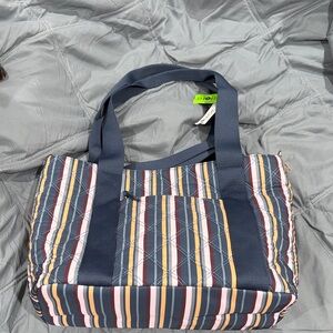 Sakroots Navy Multicolor Striped Tote